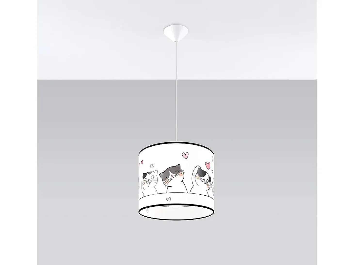 Lámparas colgantes Gatto moderno de CLORURO DE POLIVINILO - 1 fuentes luminosas 4000K - L.30 x A.95 cm - multicolor