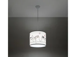 Lámparas colgantes Gatto moderno de CLORURO DE POLIVINILO - 1 fuentes luminosas 4000K - L.30 x A.95 cm - multicolor