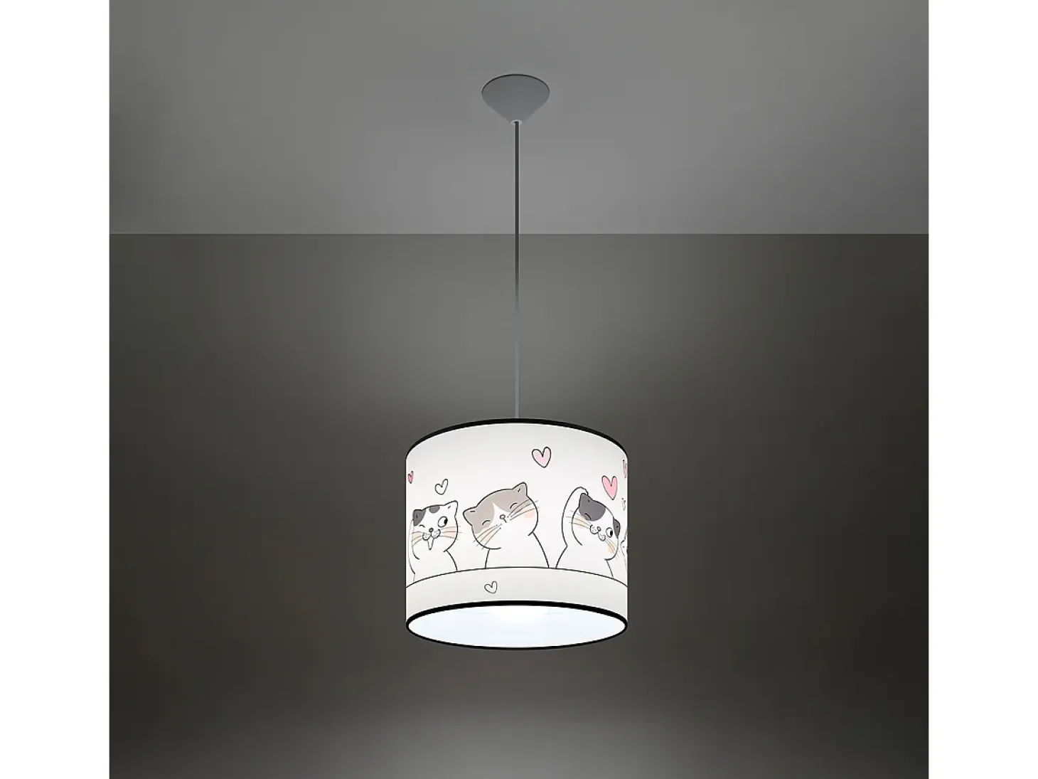 Lámparas colgantes Gatto moderno de CLORURO DE POLIVINILO - 1 fuentes luminosas 4000K - L.30 x A.95 cm - multicolor