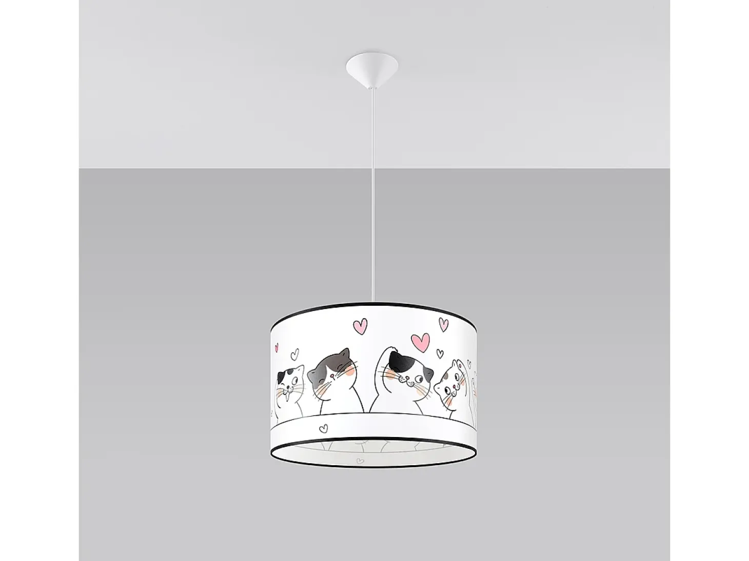Lámparas colgantes Gatto moderno de CLORURO DE POLIVINILO - 1 fuentes luminosas 3000K - L.40 x A.95 cm - multicolor