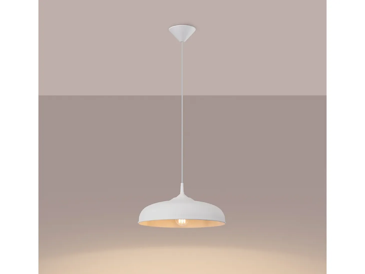 Lámparas Colgantes Gina Escandinavo De Acero - 1 Fuentes Luminosas - L.38 X A.74 Cm - Blanco