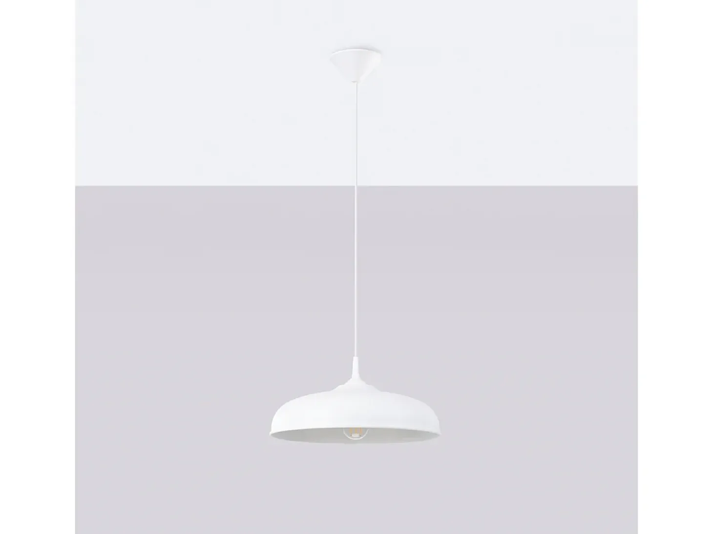Lámparas Colgantes Gina Escandinavo De Acero - 1 Fuentes Luminosas - L.38 X A.74 Cm - Blanco