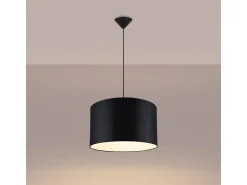Lámparas colgantes Gloxo minimalista de tela/PVC - 1 fuentes luminosas 4000K - L.40 x A.88 cm - negro