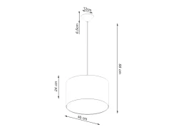 Lámparas colgantes Gloxo minimalista de tela/PVC - 1 fuentes luminosas 4000K - L.40 x A.88 cm - negro