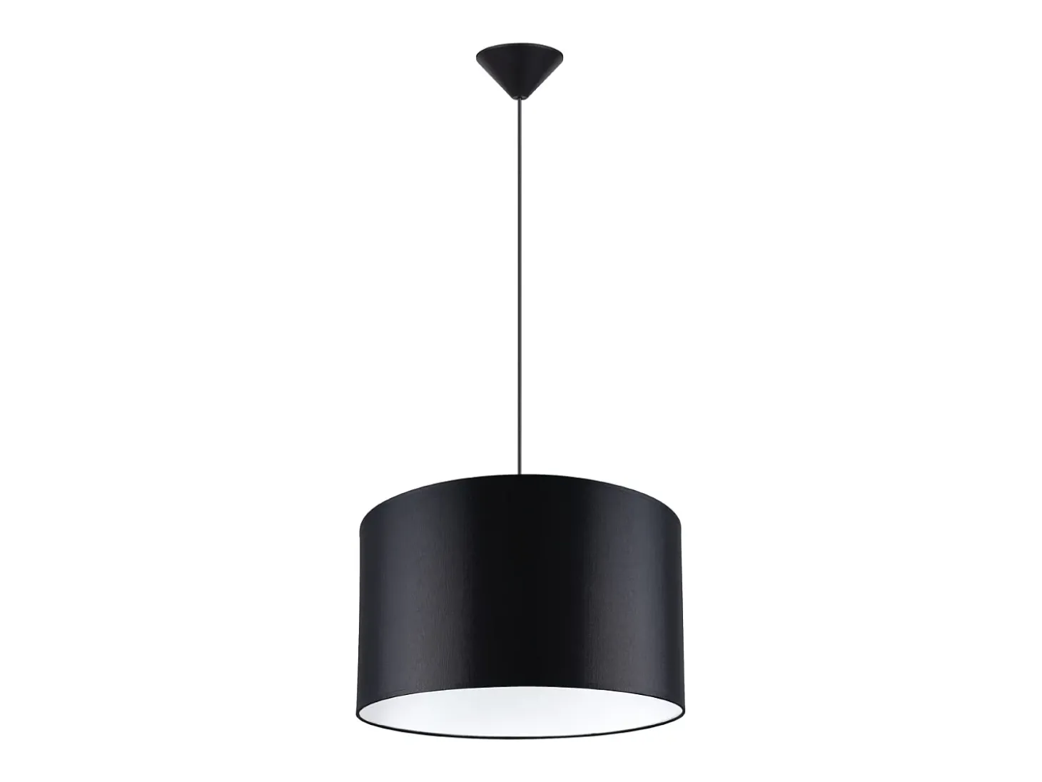 Lámparas colgantes Gloxo minimalista de tela/PVC - 1 fuentes luminosas 4000K - L.40 x A.88 cm - negro