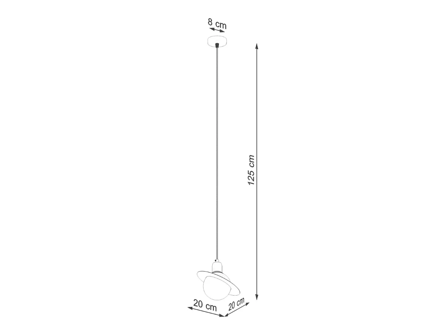 Lámparas colgantes Gloxo moderno de acero - 1 fuentes luminosas 3000K - L.20 x A.125 cm - blanco