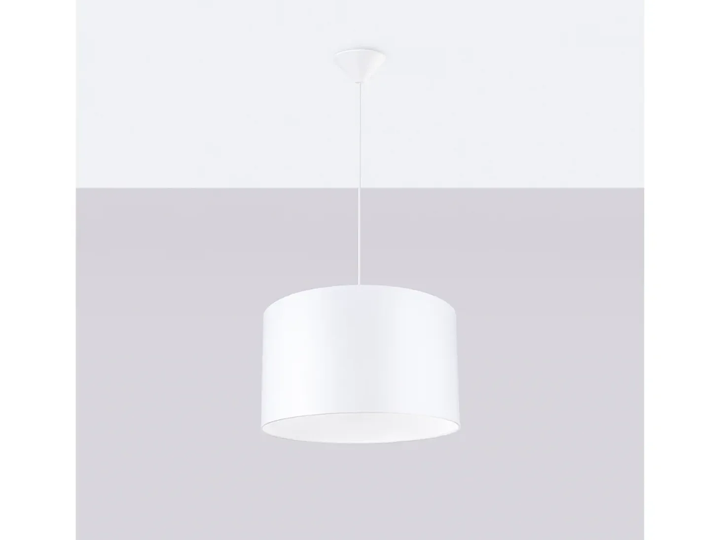 Lámparas colgantes Gloxo minimalista de tela/PVC - 1 fuentes luminosas 3000K - L.40 x A.88 cm - blanco