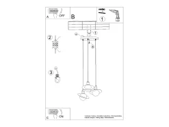 Lámparas colgantes Gloxo moderno de acero - 3 fuentes luminosas 4000K - L.32 x A.120 cm - blanco