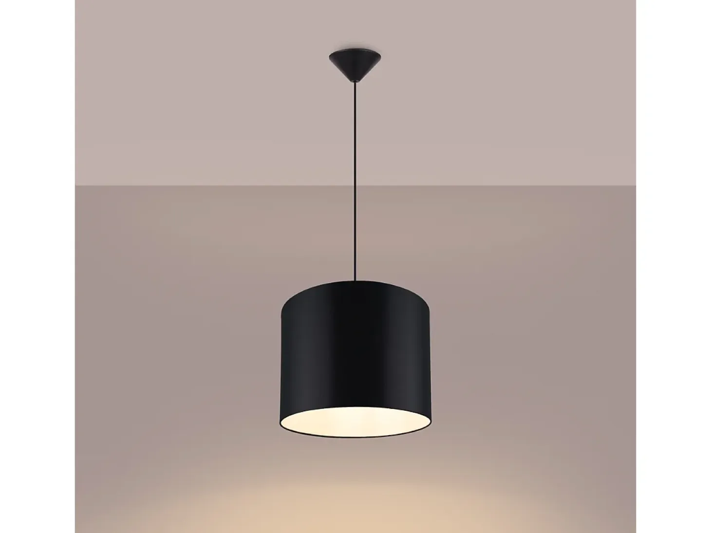 Lámparas colgantes Gloxo minimalista de tela/PVC - 1 fuentes luminosas 4000K - L.30 x A.88 cm - negro