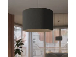 Lámparas colgantes Gloxo minimalista de tela/PVC - 1 fuentes luminosas 4000K - L.30 x A.88 cm - negro