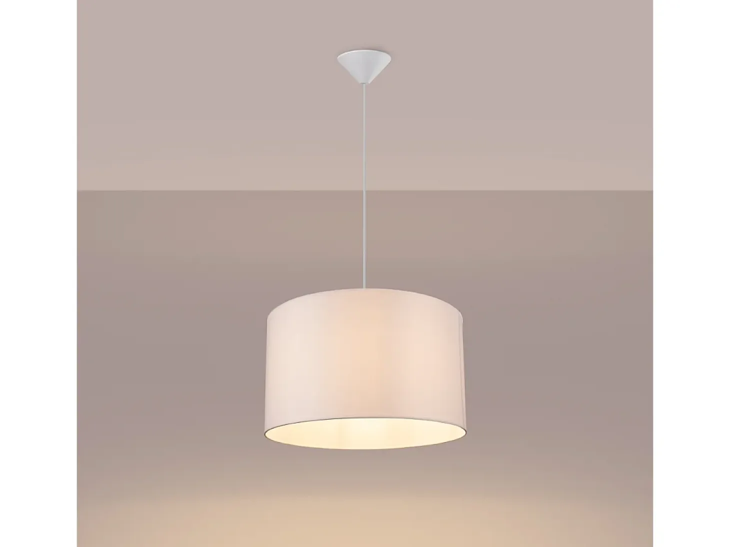 Lámparas colgantes Gloxo minimalista de tela/PVC - 1 fuentes luminosas 4000K - L.40 x A.88 cm - blanco