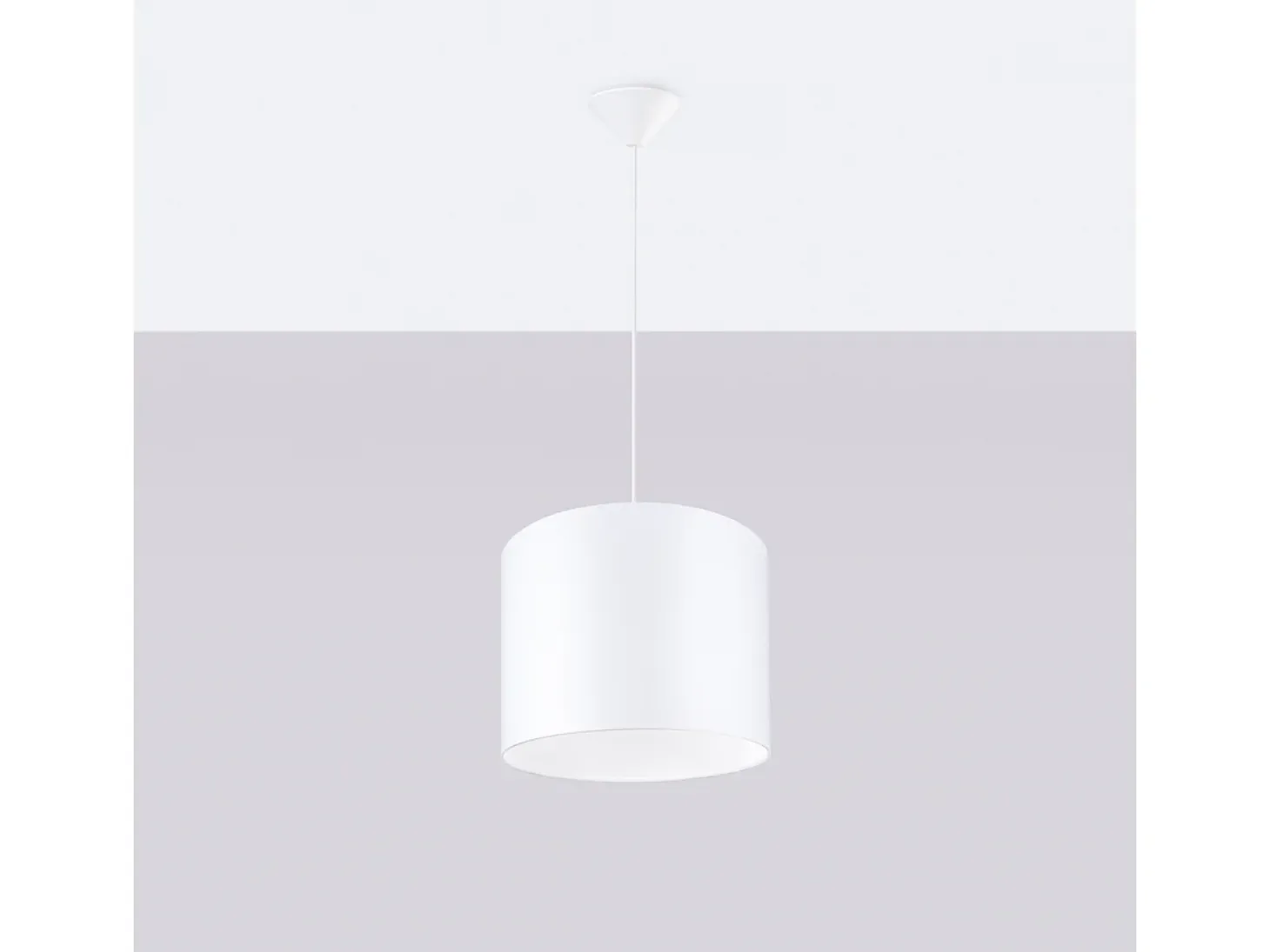 Lámparas colgantes Gloxo minimalista de tela/PVC - 1 fuentes luminosas 3000K - L.30 x A.88 cm - blanco
