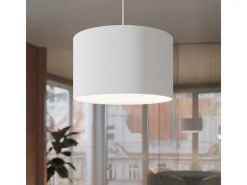 Lámparas colgantes Gloxo minimalista de tela/PVC - 1 fuentes luminosas 3000K - L.30 x A.88 cm - blanco
