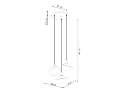 Lámparas colgantes Gloxo moderno de acero - 3 fuentes luminosas 3000K - L.32 x A.120 cm - blanco