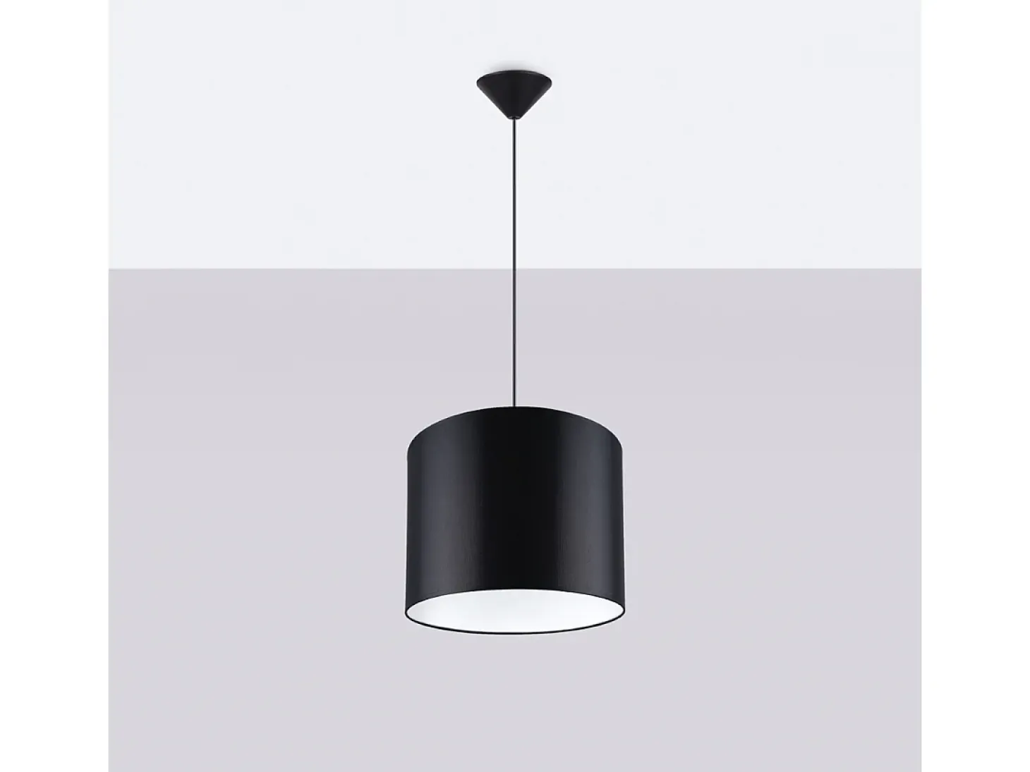 Lámparas colgantes Gloxo minimalista de tela/PVC - 1 fuentes luminosas 3000K - L.30 x A.88 cm - negro
