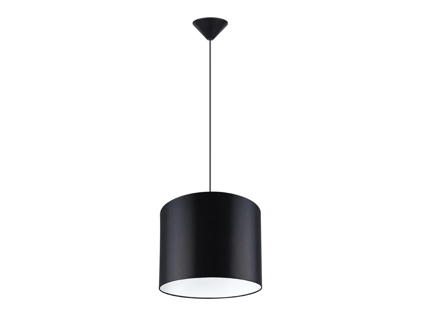 Lámparas colgantes Gloxo minimalista de tela/PVC - 1 fuentes luminosas 3000K - L.30 x A.88 cm - negro