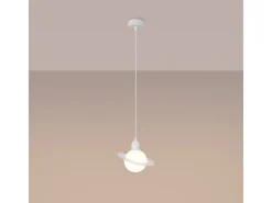 Lámparas colgantes Gloxo moderno de acero - 1 fuentes luminosas 4000K - L.20 x A.125 cm - blanco