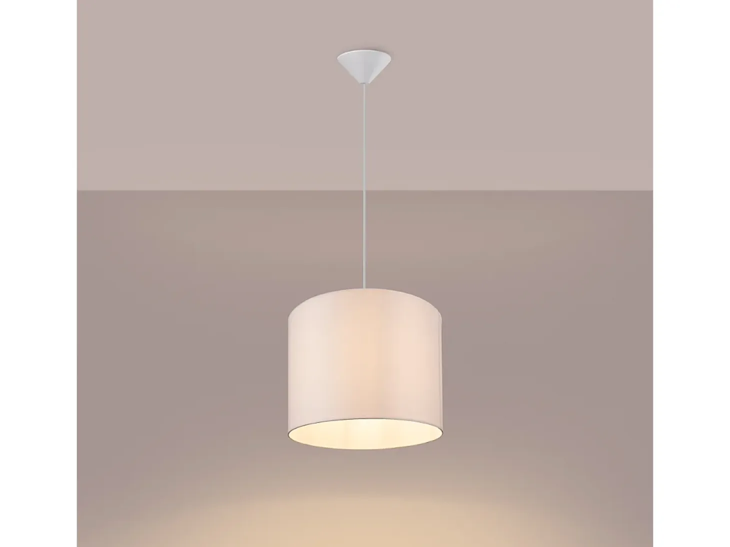 Lámparas colgantes Gloxo minimalista de tela/PVC - 1 fuentes luminosas 4000K - L.30 x A.88 cm - blanco