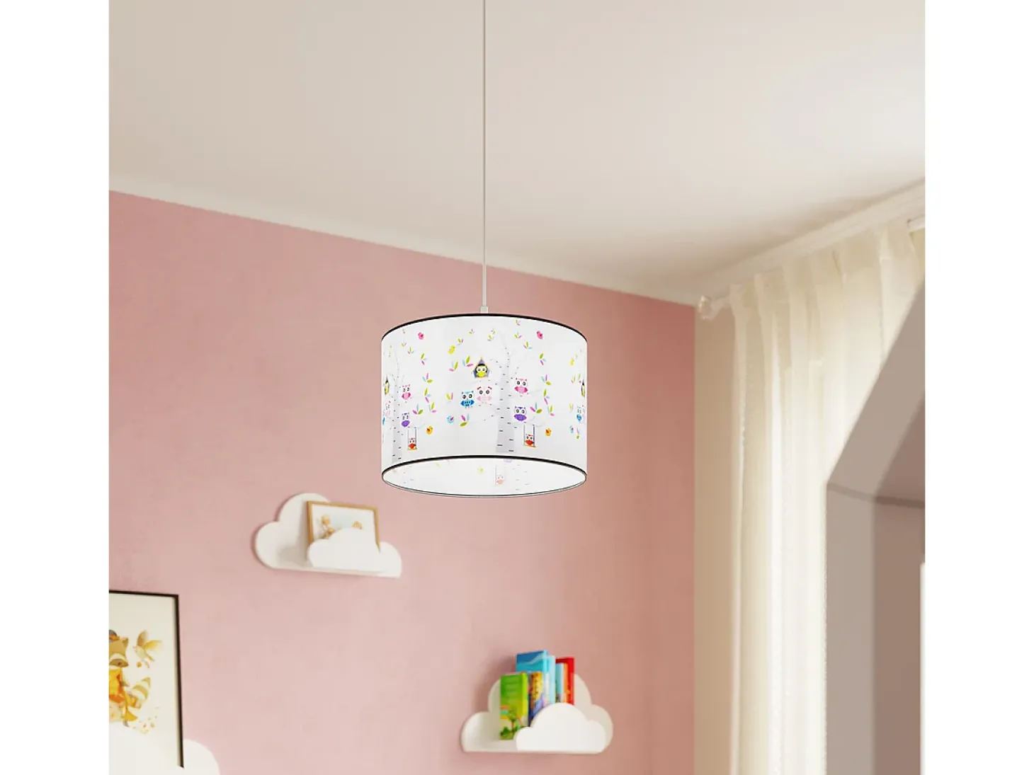 Lámparas colgantes Gufo moderno de CLORURO DE POLIVINILO - 1 fuentes luminosas 4000K - L.40 x A.82 cm - multicolor