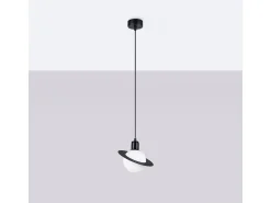 Lámparas Colgantes Hyperion Moderno De Acero - 1 Fuentes Luminosas - L.20 X A.125 Cm - Negro