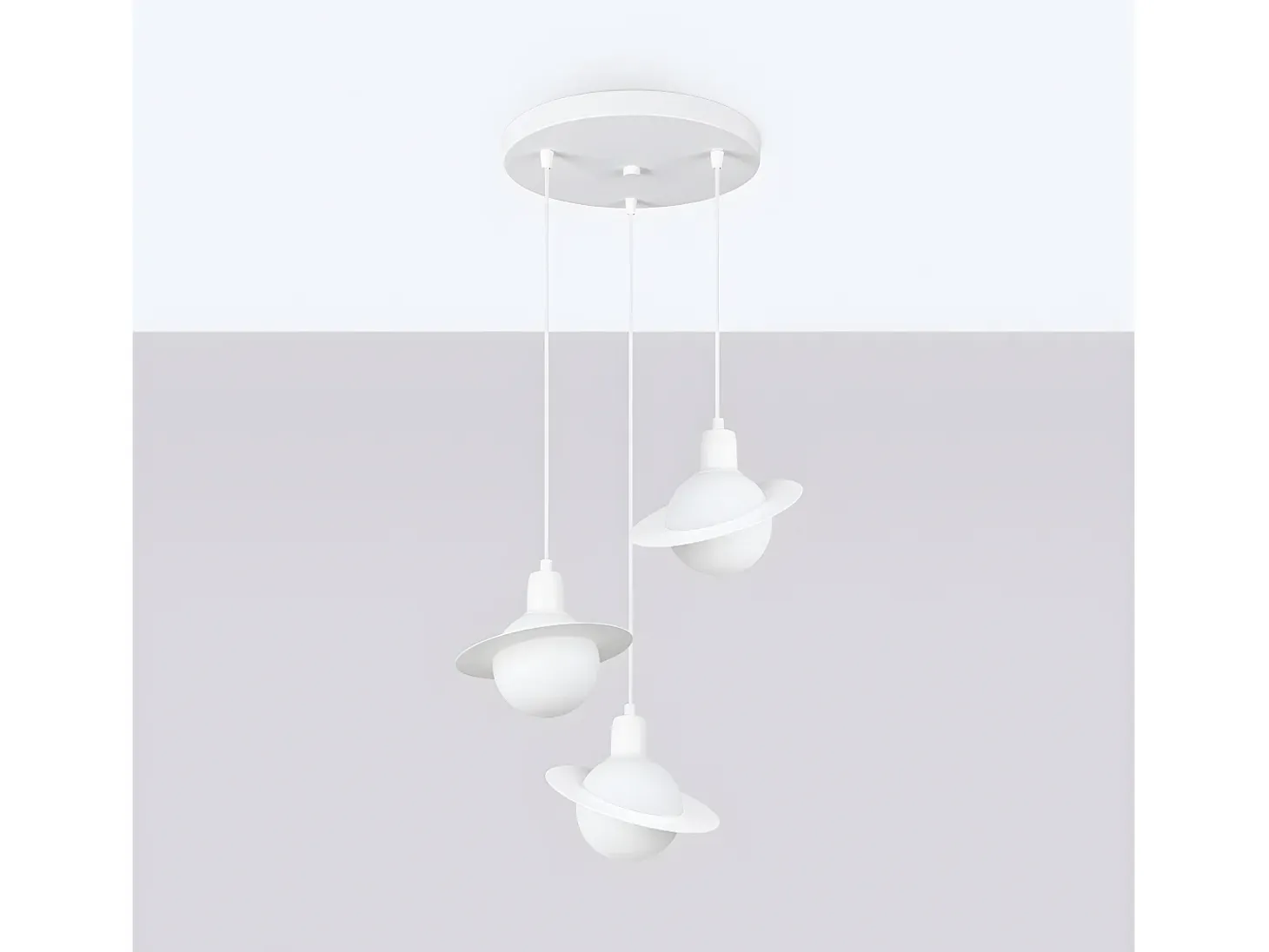 Lámparas Colgantes Hyperion Moderno De Acero - 3 Fuentes Luminosas - L.32 X A.120 Cm - Blanco