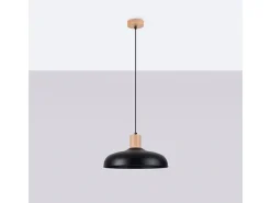 Lámparas Colgantes Indy Escandinavo De Acero - 1 Fuentes Luminosas - L.38 X A.120 Cm - Negro