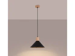 Lámparas Colgantes Jaga Escandinavo De Acero - 1 Fuentes Luminosas - L.30 X A.120 Cm - Negro