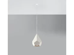 Lámparas colgantes Litch moderno de cerámica - 1 fuentes luminosas 3000K - L.25 x A.135 cm - blanco