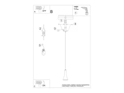 Lámparas colgantes Lum moderno de concreto - 1 fuentes luminosas 4000K - L.12 x A.125 cm - gris