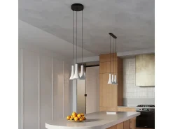 Lámparas colgantes Lum moderno de concreto - 1 fuentes luminosas 4000K - L.12 x A.125 cm - gris