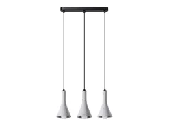 Lámparas colgantes Lum moderno de concreto - 3 fuentes luminosas 4000K - L.46 x A.110 cm - gris