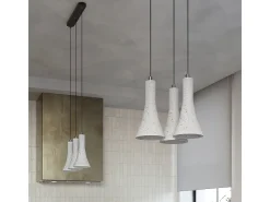 Lámparas colgantes Lum moderno de concreto - 1 fuentes luminosas 3000K - L.12 x A.125 cm - gris