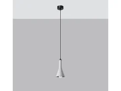 Lámparas colgantes Lum moderno de concreto - 1 fuentes luminosas 3000K - L.12 x A.125 cm - gris