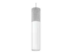 Lámparas colgantes Lume moderno de acero/hormigón - 1 fuentes luminosas 3000K - L.8 x A.105 cm - blanco/gris