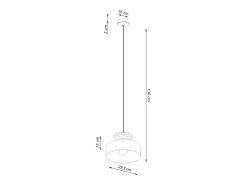 Lámparas Colgantes Marion Escandinavo De Madera/Acero - 1 Fuentes Luminosas - L.29,5 X A.130 Cm - Negro/Madera Natural