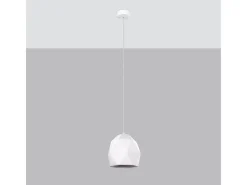 Lámparas Colgantes Mint Moderno De Cerámica - 1 Fuentes Luminosas - L.20 X A.125 Cm - Blanco