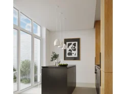Lámparas Colgantes Mint Moderno De Cerámica - 1 Fuentes Luminosas - L.20 X A.125 Cm - Blanco