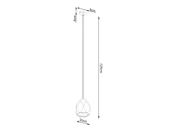 Lámparas Colgantes Mint Moderno De Cerámica - 1 Fuentes Luminosas - L.20 X A.125 Cm - Blanco