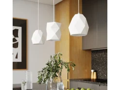 Lámparas colgantes Mintx moderno de cerámica - 1 fuentes luminosas 3000K - L.20 x A.125 cm - blanco