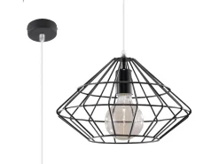 Lámparas colgantes Neoteru industrial de acero - 1 fuentes luminosas 3000K - L.32 x A.120 cm - negro