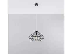 Lámparas colgantes Neoteru industrial de acero - 1 fuentes luminosas 3000K - L.32 x A.120 cm - negro