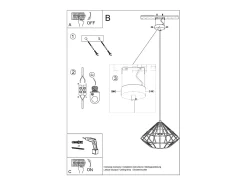 Lámparas colgantes Neoteru industrial de acero - 1 fuentes luminosas 3000K - L.32 x A.120 cm - blanco