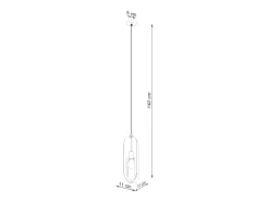 Lámparas Colgantes Nicus Moderno De Acero - 1 Fuentes Luminosas - L.11 X A.140 Cm - Blanco