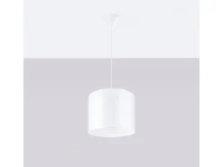 Lámparas Colgantes Nova Minimalista De Tela/Pvc - 1 Fuentes Luminosas - L.30 X A.88 Cm - Blanco