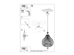 Lámparas colgantes Novidera escandinavo de madera - 1 fuentes luminosas 4000K - L.40 x A.110 cm - madera natural