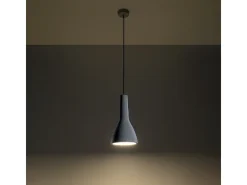 Lámparas colgantes Opilme industrial de concreto - 1 fuentes luminosas 4000K - L.17 x A.132 cm - gris