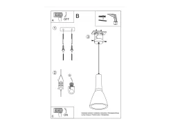Lámparas colgantes Opilme industrial de concreto - 1 fuentes luminosas 4000K - L.17 x A.132 cm - gris