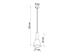 Lámparas colgantes Opilme industrial de concreto - 1 fuentes luminosas 3000K - L.17 x A.132 cm - gris