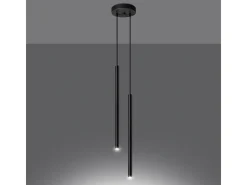 Lámparas Colgantes Pastelo Moderno De Acero - 2 Fuentes Luminosas - L.15 X A.118 Cm - Negro