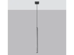 Lámparas Colgantes Pastelo Moderno De Concreto - 1 Fuentes Luminosas - L.8 X A.120 Cm - Gris